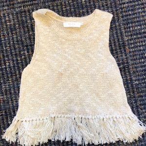 ASTR the label fringe, open back, tank top